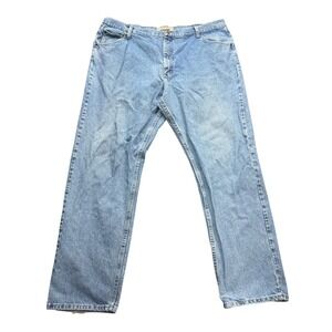 Wrangler Authentic Jeans Men's 42x34 Light Wash Straight Leg Denim Casual Pants